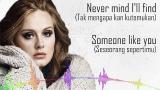 Music Video Someone Like You - Adele Lyrics ( Lirik Terjemahan Indonesia ) Terbaru